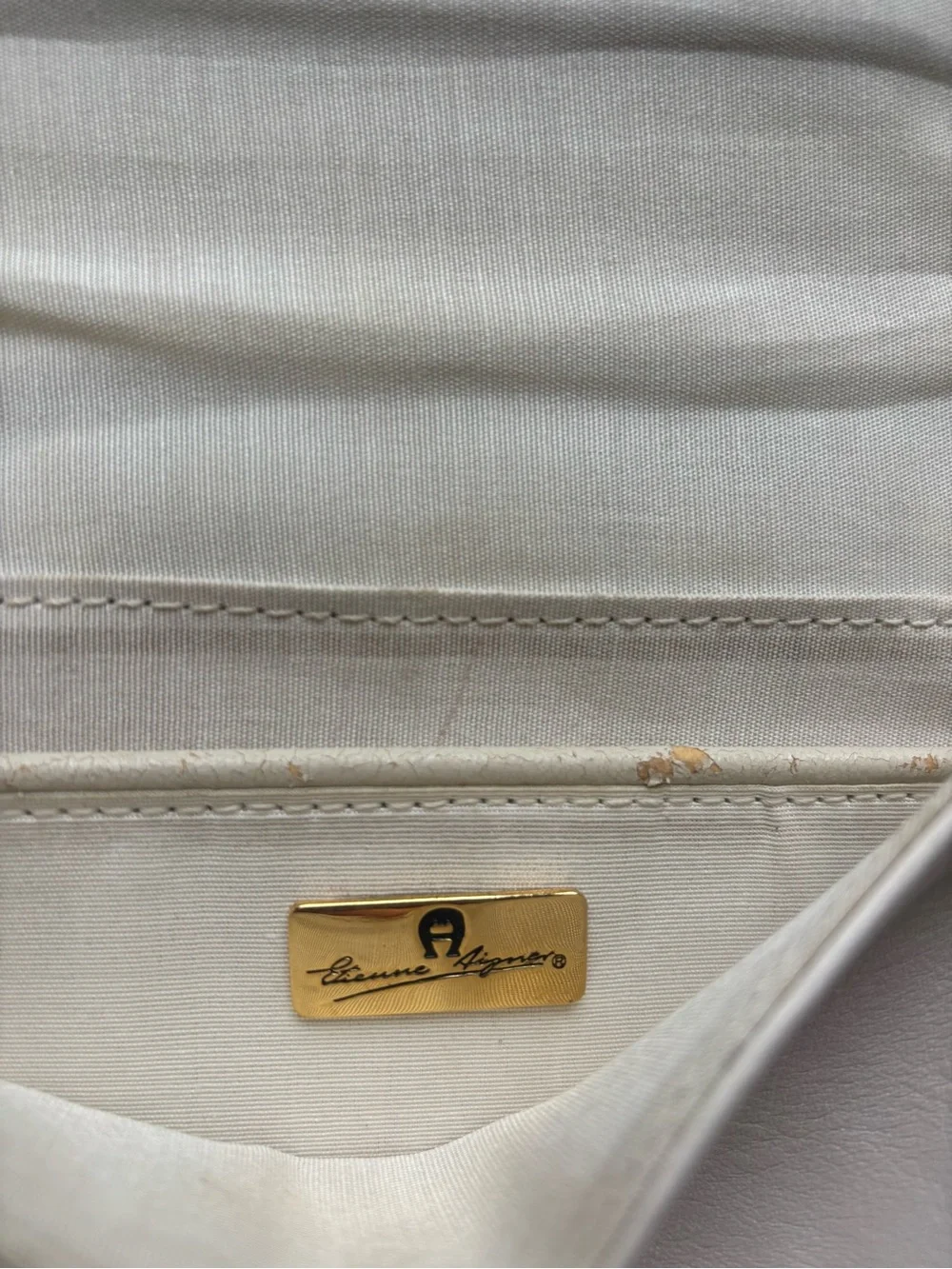 Etienne Aigner White Leather Crossbody Saddle Bag